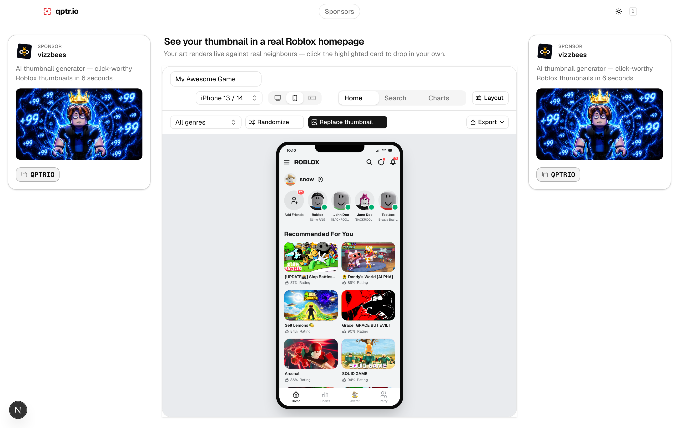The same thumbnail on the mobile home screen